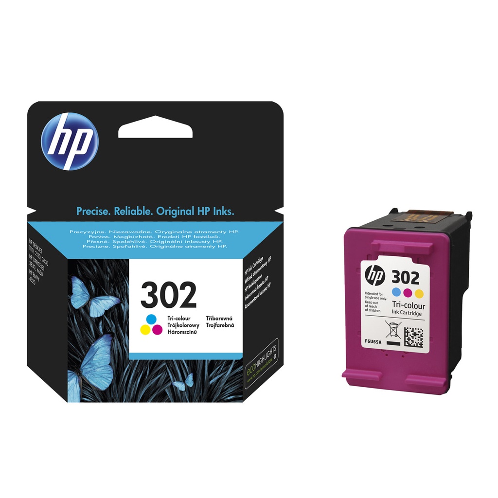 HP 302 Color Cartucho de Tinta Original - F6U65AE