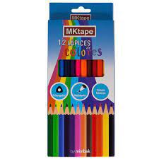 MKtape Pack de 12 Lapices Triangulares de Colores