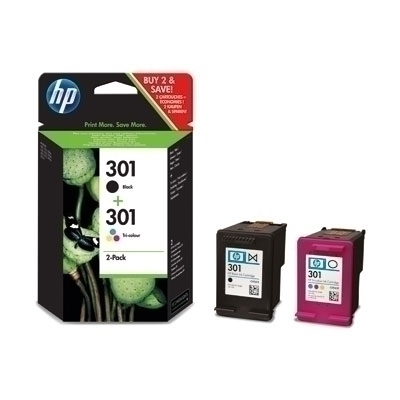 [N9J72AE] HP 301 Negro + Color Pack de 2 Cartuchos de Tinta Originales - N9J72AE