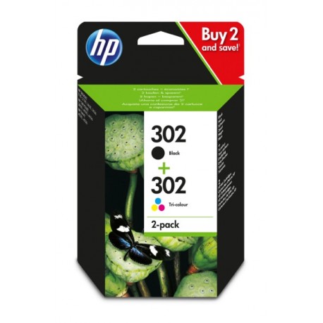 [X4D37AE] HP 302 Negro + Color Pack de 2 Cartuchos de Tinta Originales - X4D37AE